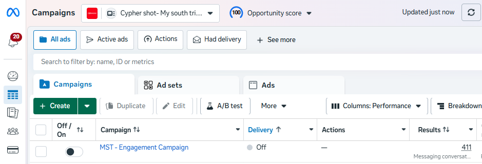 Meta adds campaign case study proof. screenshot